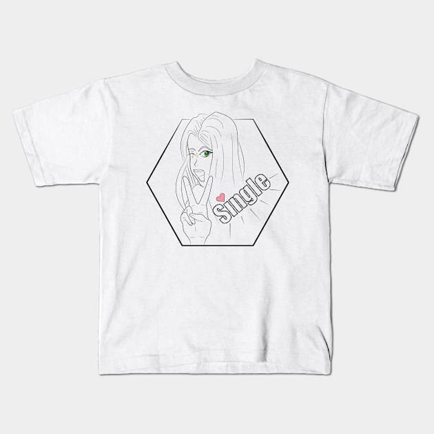 Single green eyes valentines woman Kids T-Shirt by JettDes